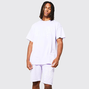 Ensemble personnalisé t-shirt et short d'été pour femme, couleur unie, col rond, tenue décontractée deux pièces, coton respirant, fabricant OEM - Product Image 4