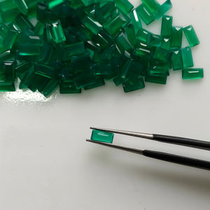 Ónix Verde Natural 6x3MM Corte Baguette, Gema Suelta de la Mejor Calidad para la Fabricación de Joyas - Product Image 4