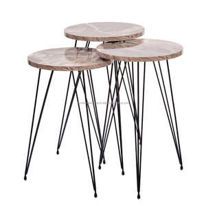 <b>Charming</b> Set of 3 Wooden Guest Room Tables with Floral Design Perfect for Elegant Home Decor and Coffee Table Setup - Product Image 4