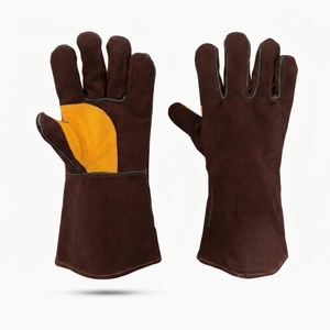 Leather Safety Welding <b>Gloves</b> Elbow Length <b>Thermal</b> Protection Outdoor Four Seasons Use Breathable Needle Detection Plain Casual - Product Image 1