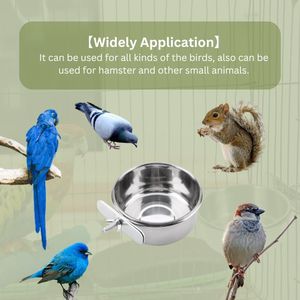 Wholesale Secure Stainless Steel <b>Bird</b> <b>Feeder</b> with Easy Clean Adjustable Clamp Rust-Resistant Hygienic Aviary Care Metal Cups - Product Image 5
