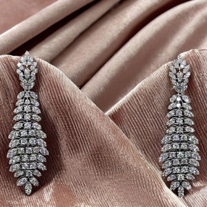 Boucles d'oreilles pendantes avec diamants de culture |   Bijoux de créateur - Product Image 5