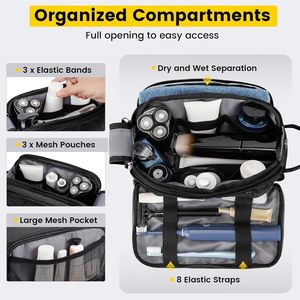 Borsa da Viaggio Nera Vorspack per Articoli da Toeletta, Borsa Cosmetica Resistente all'Acqua per Uomo, per Accessori e Prodotti da Toilette, Ottima Idea Regalo - Product Image 2