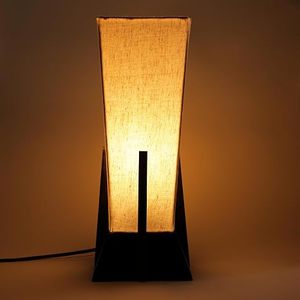 Wooden Base <b>Bedside</b> Table Lamp Fabric Lampshade Dimmable LED <b>Reading</b> <b>Light</b> for Babies and Kids Room Bedroom - Product Image 2