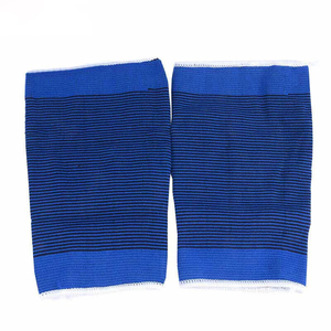 Neoprene Knee Pad Black With Gray Stripes Pull-On Compression Sleeve Unisex Protection Support All Seasons - Product Image 6