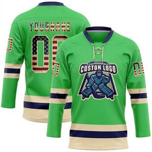 Maillot de hockey personnalisé unisexe pour adulte, col en V, sublimé, anti-humidité, uniforme de hockey sur glace, entraînement, 100% polyester - Product Image 4