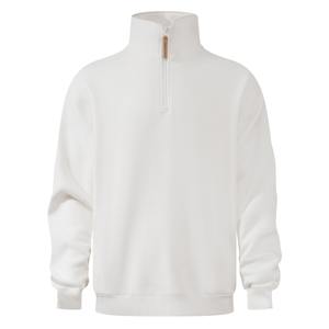 Camiseta deportiva unisex de punto liso bordada con media cremallera y cuello alto tipo pullover - Product Image 3