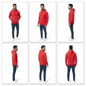 Sweat-shirts à capuche en molleton épais 320 GSM pour hommes, personnalisables, décontractés, unis, à enfiler, vente en gros, pour l'hiver, en molleton brossé - Product Image 5