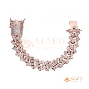 Pulsera de Cadena Fina con Moissanita en Oro Rosa, Estilo Manhattan, Nueva York, para Uso Diario, Fiestas, Bodas, Regalo - Product Image 5