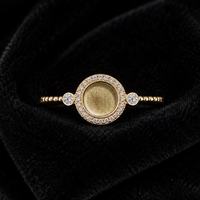 925 Sterling Silber 6mm Runder Fassungsring mit Zirkonbesatz, Blanko-Erinnerungsring für Harz, Asche & Muttermilch Schmuck