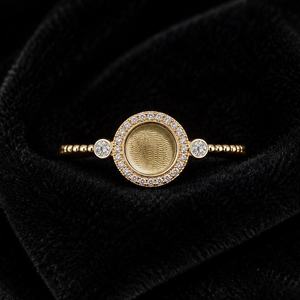925 Sterling Silver 6mm Round Bezel <b>Ring</b> with Zircon Setting Blank Keepsake <b>Ring</b> for Resin Ashes & Breastmilk Jewelry - Product Image 5
