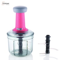 Hachoir à légumes manuel en plastique, robot de cuisine, coupe-oignons et ail, design compact, pratique et facile à nettoyer