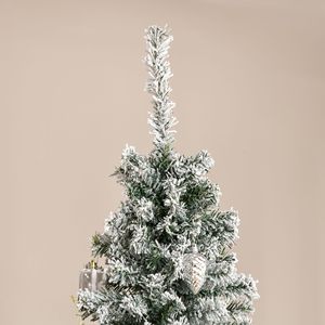Albero di Natale Artificiale Alto e Sottile Non Illuminato con Punte Realistiche delle Rami e Effetto Neve per Forniture Promozionali per Feste - Product Image 2