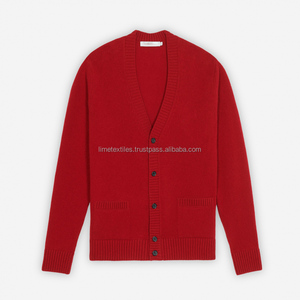 BWholesale Custom British Style Plain Color <b>Cardigan</b> <b>Long</b> Sleeved V-neck Wool/Acrylic Coarse Wool 220g Knitted Sweater <b>for</b> <b>Men</b> - Product Image 5