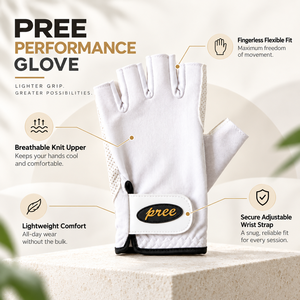Guantes de Pickleball Personalizados ODM OEM, sin Dedos, Antideslizantes, Transpirables, de Poliéster/Algodón, con Correa Ajustable para la Muñeca - Product Image 1
