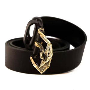 Ceinture en cuir pour homme de haute qualité, personnalisable, en cuir de vache, avec boucle en acier, style décontracté, logo personnalisé, directement du Pakistan - Product Image 1