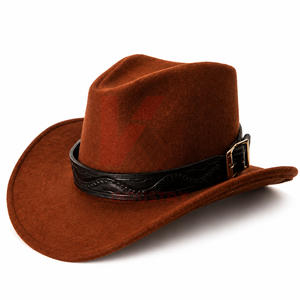 Chapeaux de cowboy en cuir véritable, en peau de vache, à large bord, style western, pour hommes et femmes, fournisseur en gros, service de personnalisation du logo OEM - Product Image 4