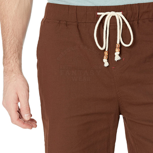 Pantalones Cortos Bermuda de Lona Transpirable para Hombre, Color Marrón, con Estampado de Letras, Cintura con Cordón Ajustable, Corte Medio, Estilo Casual - Product Image 5