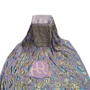 Tela Lavender Luxury Fransawi Dirac 100% Poliéster con Diseño Floral Bordado, Elegante para Bodas y Fiestas Africanas - Product Image 5