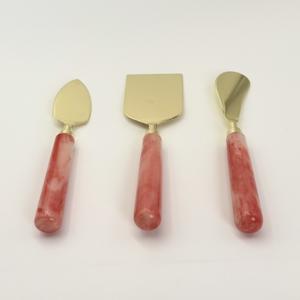 Utensilios de Queso de Acero Inoxidable Ecológicos de Diseño con Mangos de Resina Hechos a Mano, Aptos para Lavavajillas, para Tablas de Charcutería Contemporáneas - Product Image 2