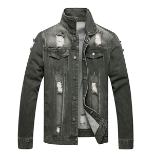 Veste en jean surdimensionnée pour homme, en coton lavé, écologique, respirante, style streetwear décontracté pour l'hiver, veste en jean OEM - Product Image 1