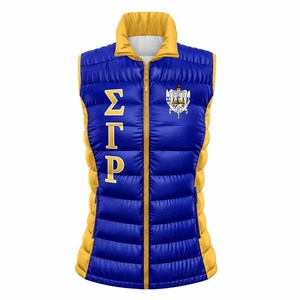 Zeta | Phi | Beta Customized Puffer Vest Quilted Gilet High Quality Varsity <b>Padded</b> Vest Women's Insulated Gilet - Product Image 2