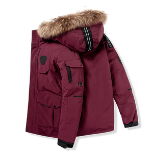 Veste d'hiver chaude pour homme, coupe-vent épais en coton, parka cargo avec capuche amovible, manteau doublé polaire - Product Image 5