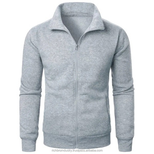 Veste zippée à manches longues pour homme, couleur unie, sweat-shirt chaud, décontracté, sport, baseball, streetwear, brodé - Product Image 1