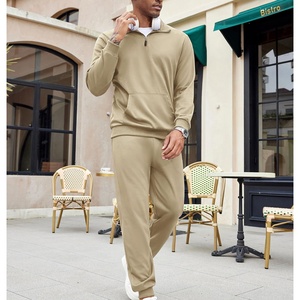 Personnalisé 100% coton sweat joggers ensemble hommes confortable parfait porter des pulls ras du cou pantalons de survêtement survêtements pour hommes - Product Image 4