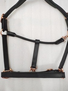 High on Demand Green <b>Crystal</b> & black Padding For Leather Horse Halter With Brass Fitting Available At Reasonable Price - Product Image 3