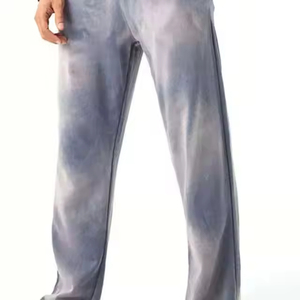 ชุดวอร์มผู้ชายแบบมีฮู้ด ผ้าฟลีซเทคโนโลยีพิมพ์ลายสไตล์ใหม่ ล้างสีแบบแอซิดวอช ผ้าฝ้าย 100% สำหรับฤดูหนาว มีกระเป๋าเสื้อ ชุดสองชิ้น เสื้อแจ็คเก็ตและกางเกงลำลอง - Product Image 2