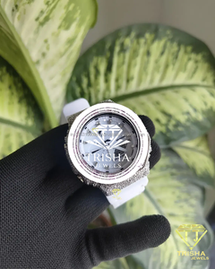 Reloj Personalizado Pink Princess con Diamantes Moissanite VVS, Plata de Ley 925, Totalmente Cubierto de Piedras, Reloj de Lujo - Product Image 1