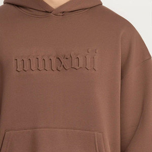Ensemble de survêtement marron imprimé pour homme avec capuche, pantalon de survêtement long et sweat-shirt, logo en relief, taille élastique, 100 % coton, style streetwear - Product Image 6