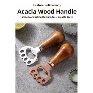 Wooden Handle Bottle Openers With <b>Rose</b> Gold Metal <b>Tops</b> Perfect For Kitchens Bars Beach Parties And Wedding, Wholesale Price - Product Image 2