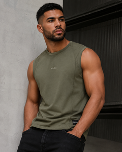 Débardeur sans manches noir pour homme MIAZ, col rond, en mélange polyester/coton, décontracté, respirant, tricoté, logo frontal, séchage rapide - Product Image 5