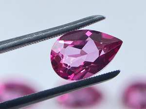 พลอยโทแพซสีชมพูทรงลูกแพร์ขนาด 6x4 มม. เจียระไน 10 เม็ด สำหรับทำเครื่องประดับจากพลอยธรรมชาติ - Product Image 3