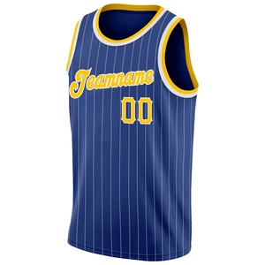 ขายส่งเสื้อผ้ากีฬาบาสเก็ตบอลแบบ OEM แบรนด์ส่วนตัว สีน้ำเงินและสีเหลือง พิมพ์ลายเสื้อบาสเก็ตบอล ผู้ผลิตชุดทีมแบบกำหนดเอง - Product Image 3