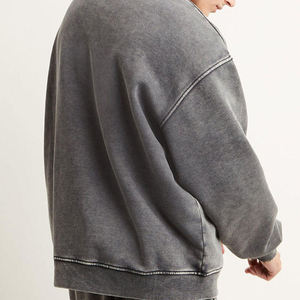 Conjunto de Sudadera y Pantalones Cortos para Hombre, Corte Regular, Cuello Alto Gris, Informal, Tejido de Punto de Poliéster/Algodón, Transpirable, Otoño - Product Image 4