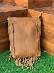 Wholesale Custom Logo Tooled Leather Fringe Crossbody Bag Western Genuine Cowhide Leather Bull Skull Tooling Handbags for Women - Product Image 5