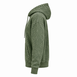 Sweat à capuche personnalisé pour femme, en coton épais, coupe oversize, effet délavé, poignets côtelés, capuche ajustable, tendance - Product Image 4