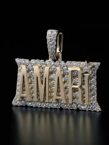 Iced Out Moissanite Letter Name <b>Pendant</b> 18K Gold Plated 925 <b>SIlver</b> HipHop Style Jewelry For Everyday Wear <b>Initial</b> Letter <b>Pendant</b> - Product Image 3