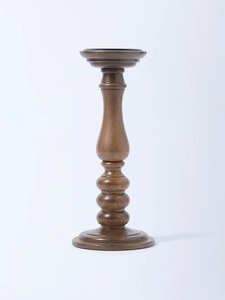 Portavelas de madera tallado a mano en madera de mango - Product Image 3