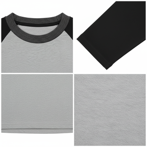 Camisetas de Alta Calidad de 260 gsm, Cuello Redondo, Estampadas, Manga Larga Raglán, Crop Top para Mujer, Ropa Casual, Top de Manga Larga - Product Image 2