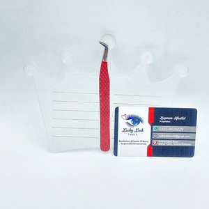 Dernier design 11041 Plateau pour extensions de cils en plastique acrylique transparent irisé en forme de couronne scintillante, tendance et privé - Product Image 2