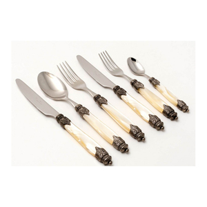 Elegant Vintage Stainless Steel Cake Knife And Server Set With Mother Of Pearl <b>Handles</b> Wedding & Party Dessert Cutlery Gift Set - Product Image 5
