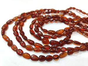 Cuentas de granate Hessonita natural de forma libre, pulidas y lisas, de 8 a 14 mm, vendidas por hebra de 8 pulgadas. - Product Image 5