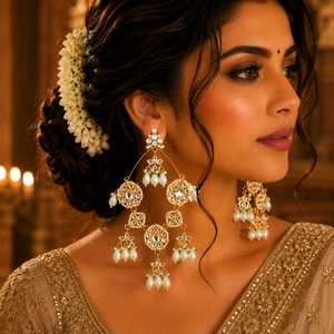 Pendientes Tradicionales Indios de Primera Calidad para Mujer, Ideales para Bodas, Ocasiones Festivas, Ropa Étnica, Pendientes Elegantes - Product Image 1