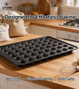 Moule à mini-muffins en acier carbone de qualité supérieure avec revêtement antiadhésif en granit multicouche, compatible four et distribution uniforme de la chaleur - Product Image 3