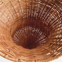 Vase sur piétement en rotin courbé de luxe, jardinière sculpturale en osier, panier artistique tressé à la main, élégant décoratif pour table de fleurs