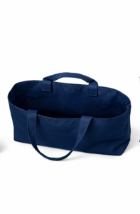 Custom logo <b>Large</b> capacity heavy duty Navy Blue Canvas Shopping <b>Tote</b> <b>Bag</b> With Long Handles For Daily Use - Product Image 6